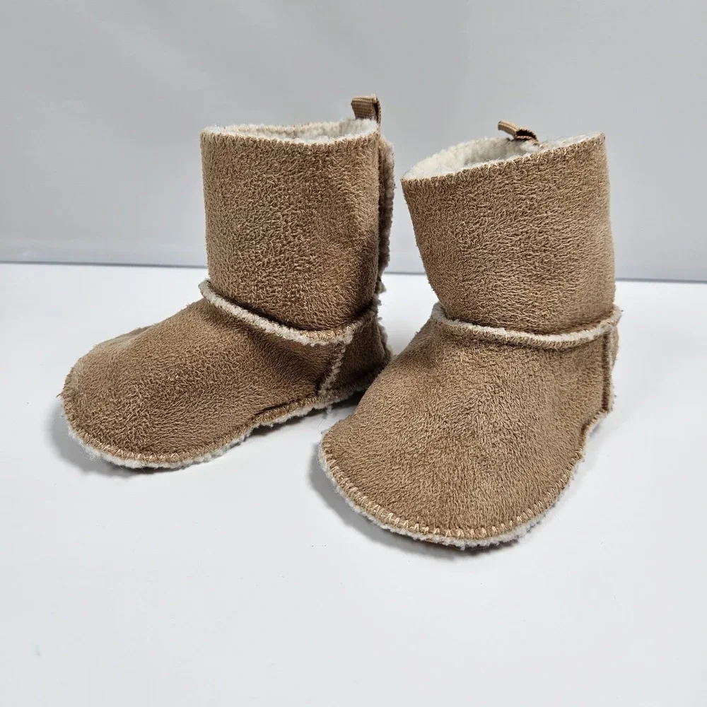 Baby Gap Shearling Brown‎ Boots Shoes Sherpa Lined Brown 0-3 Months Infant NEW
